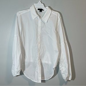Sanctuary White Button Down tie front blouse L